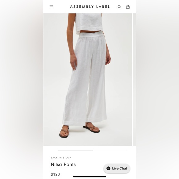 Assembly Label White Linen Pants - Picture 2 of 6